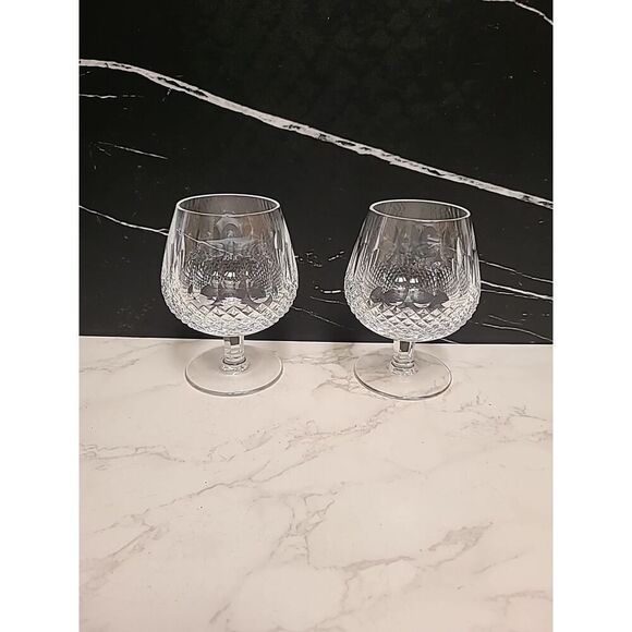 (2) Waterford Cut Crystal Balloon LRG Brandy Snifter Glass Colleen Pattern GUC - Picture 1 of 10